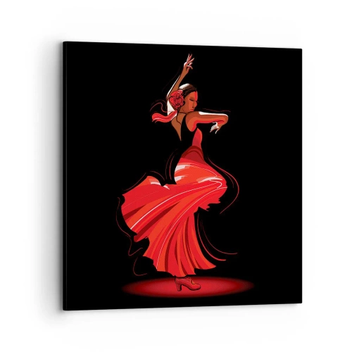 Bild auf Leinwand - Leinwandbild - Der feurige Geist des Flamenco - 70x70 cm