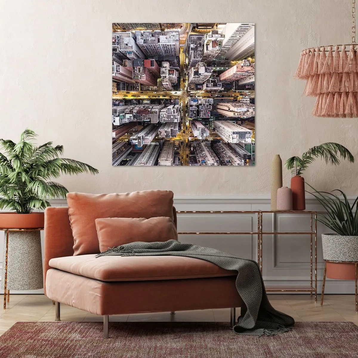 Bild auf Leinwand - Leinwandbild - Grüße aus Hongkong - 30x30 cm