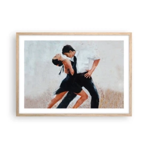 Poster in einem Rahmen aus heller Eiche - Tango meiner Träume und Träume - 70x50 cm