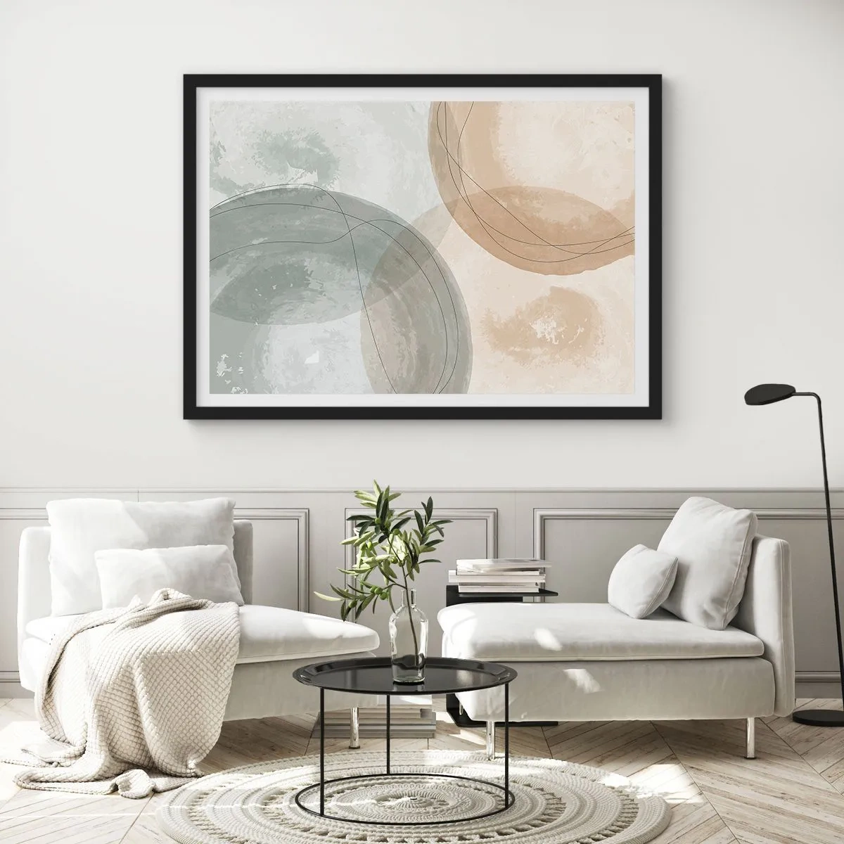 Poster in einem schwarzem Rahmen - Welten durchdringen - 40x30 cm