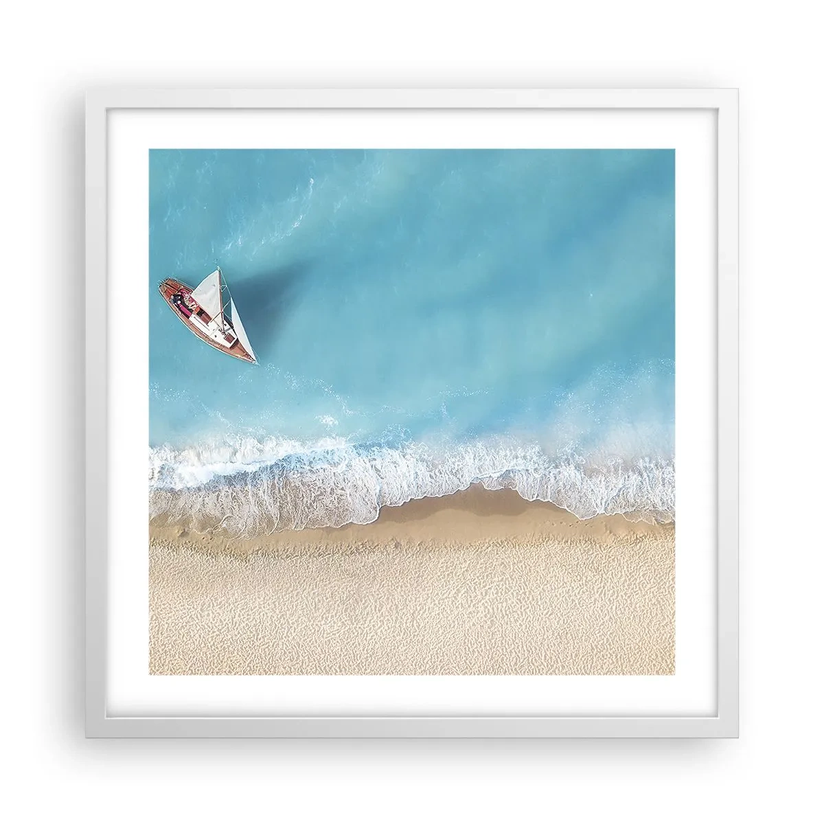 Poster in einem weißen Rahmen - An der Grenze von Blau und Gold - 50x50 cm