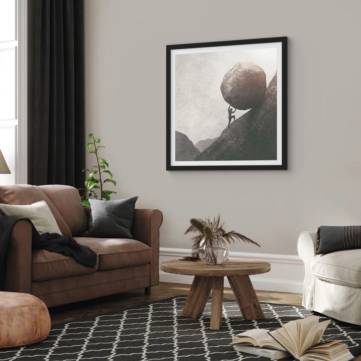 Poster in einem schwarzem Rahmen - Ich glaube wider alle Hoffnung - 50x50 cm