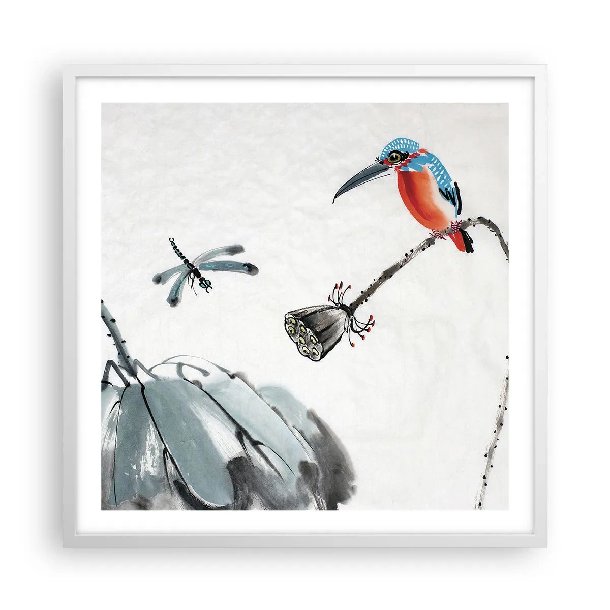 Poster in einem weißen Rahmen - Das Leben der Wiese - 60x60 cm