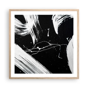 Poster in einem Rahmen aus heller Eiche - Dunkelheit durchbrechen - 60x60 cm