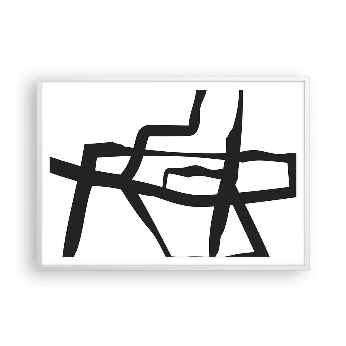 Poster in einem weißen Rahmen - Schwarz-Weiß-Design - 100x70 cm