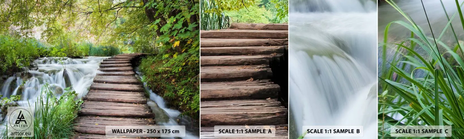 Fototapetenmuster Standard Eco - Das Wasser ist überhaupt nicht ruhig - Landschaft, Kroatien, Natur - 100x30 cm