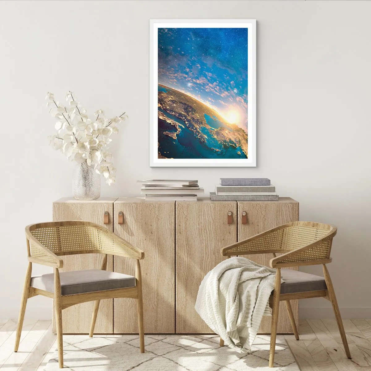 Poster in einem weißen Rahmen - Schauen wir uns aus der Ferne an - 61x91 cm