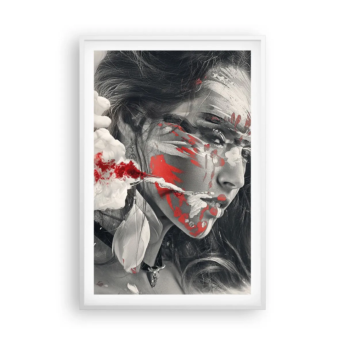 Poster in einem weißen Rahmen - Im Dunst der Absurdität - 61x91 cm