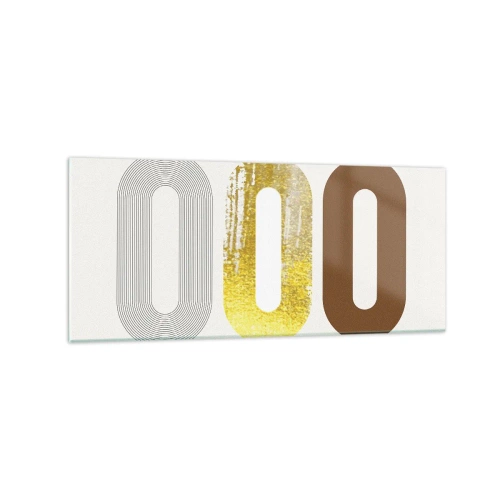 Glasbild - Bild auf glas - Abstraktes Motiv aus drei geometrischen Formen - 120x50cm - Oooh! - Moderne Wanddekoration für Wohnzimmer und Schlafzimmer ARTTOR