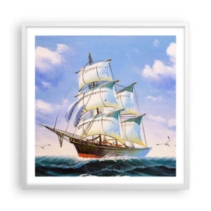 Poster in einem weißen Rahmen - Mit Stolz mit dem Wind - 60x60 cm