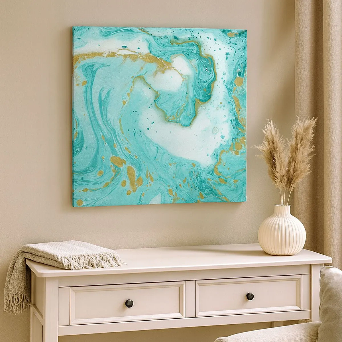 Bild auf Leinwand - Leinwandbild - Unter der großen Welle der Edo-Ära - 30x30 cm