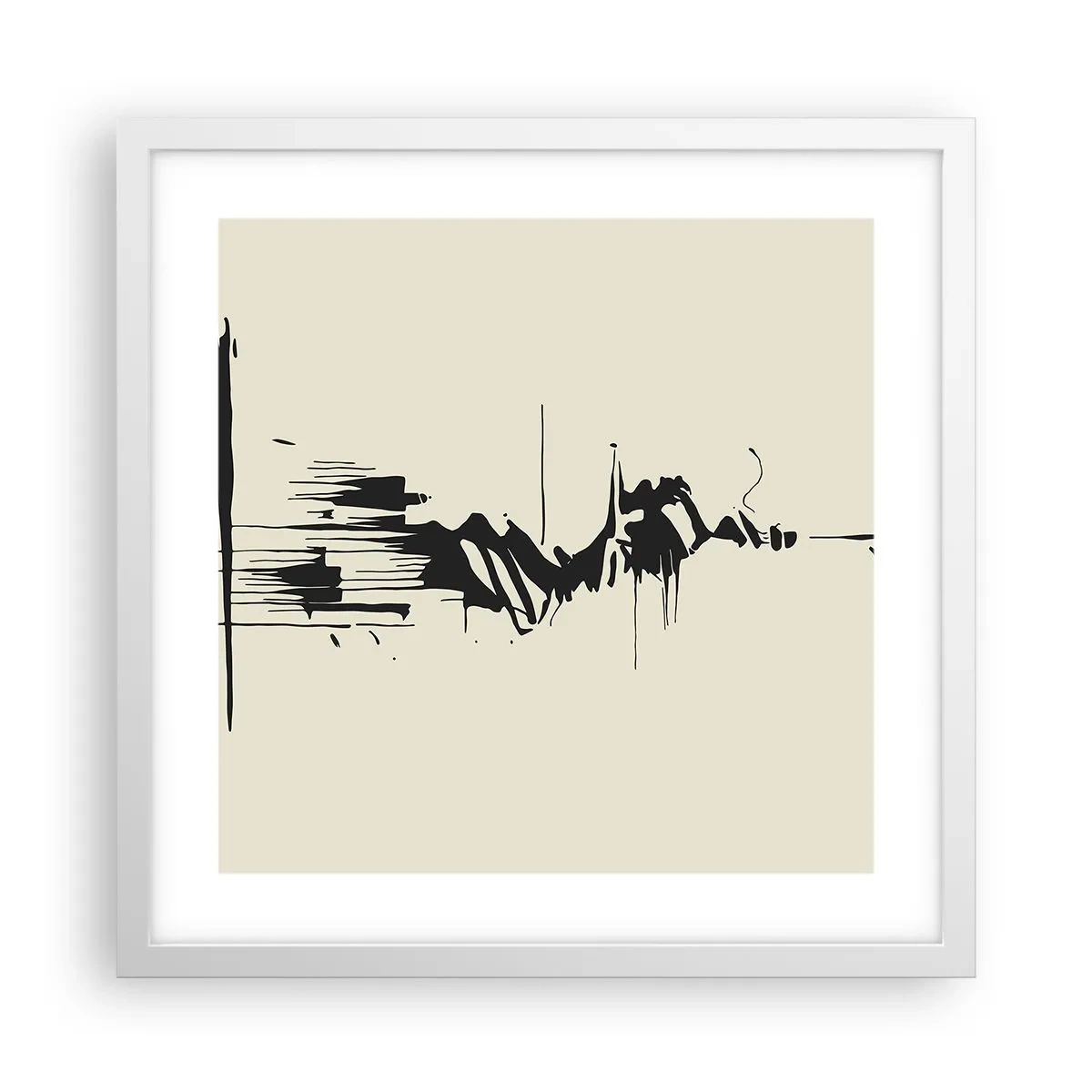 Poster in einem weißen Rahmen - Hastige Abstraktion - 40x40 cm