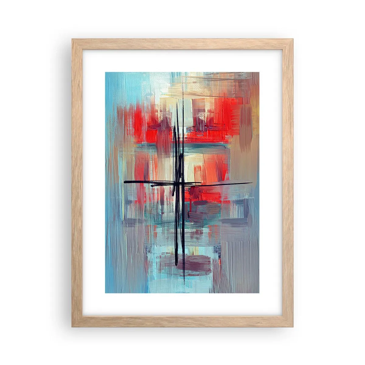 Poster in einem Rahmen aus heller Eiche - Landschaft in einer unbekannten Dimension - 30x40 cm