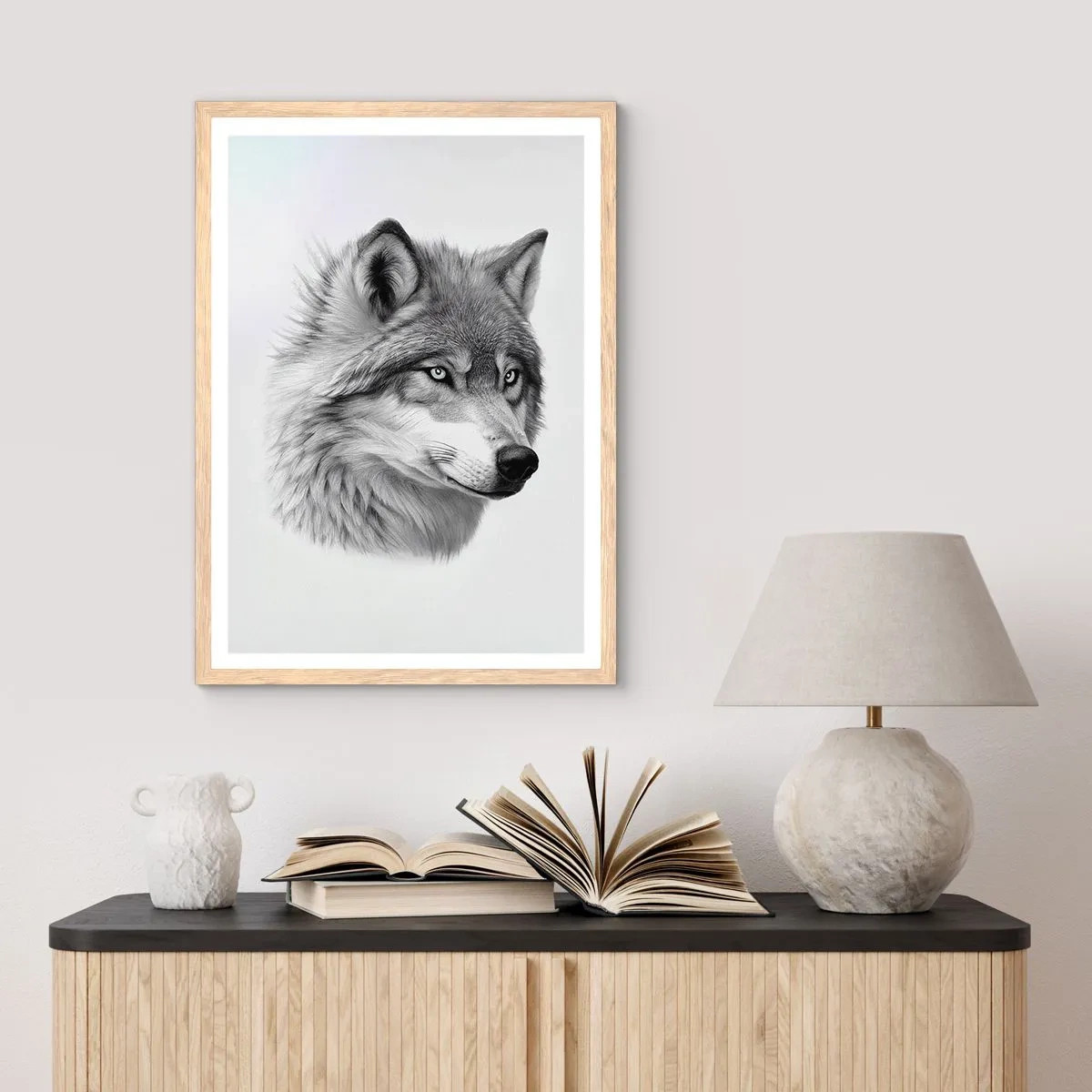 Poster in einem Rahmen aus heller Eiche - Alpha – ohne Zweifel - 40x50 cm