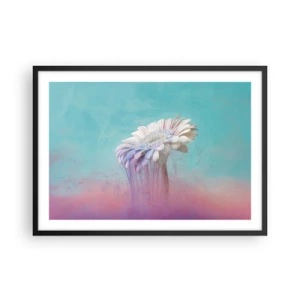 Poster in einem schwarzem Rahmen - Pastellfarbene Gerbera mit Unschärfeeffekt - 70x50cm - Blumenunterwelt - Moderne Wanddekoration für Wohnzimmer und Schlafzimmer ARTTOR