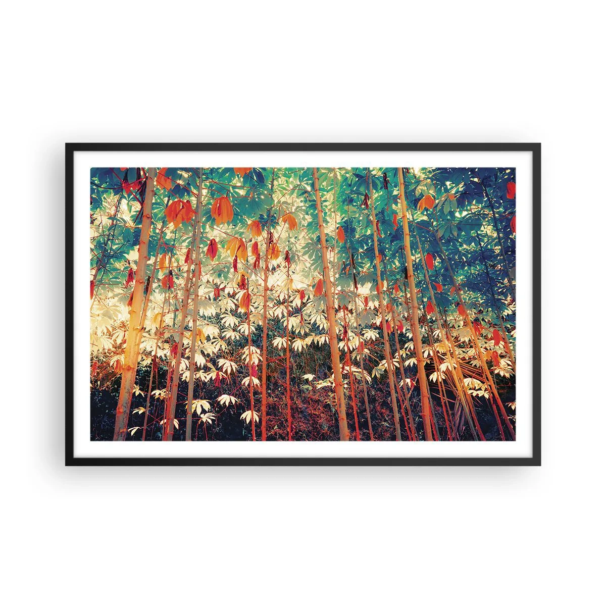 Poster in einem schwarzem Rahmen - Das geheime Leben der Blätter - 91x61 cm