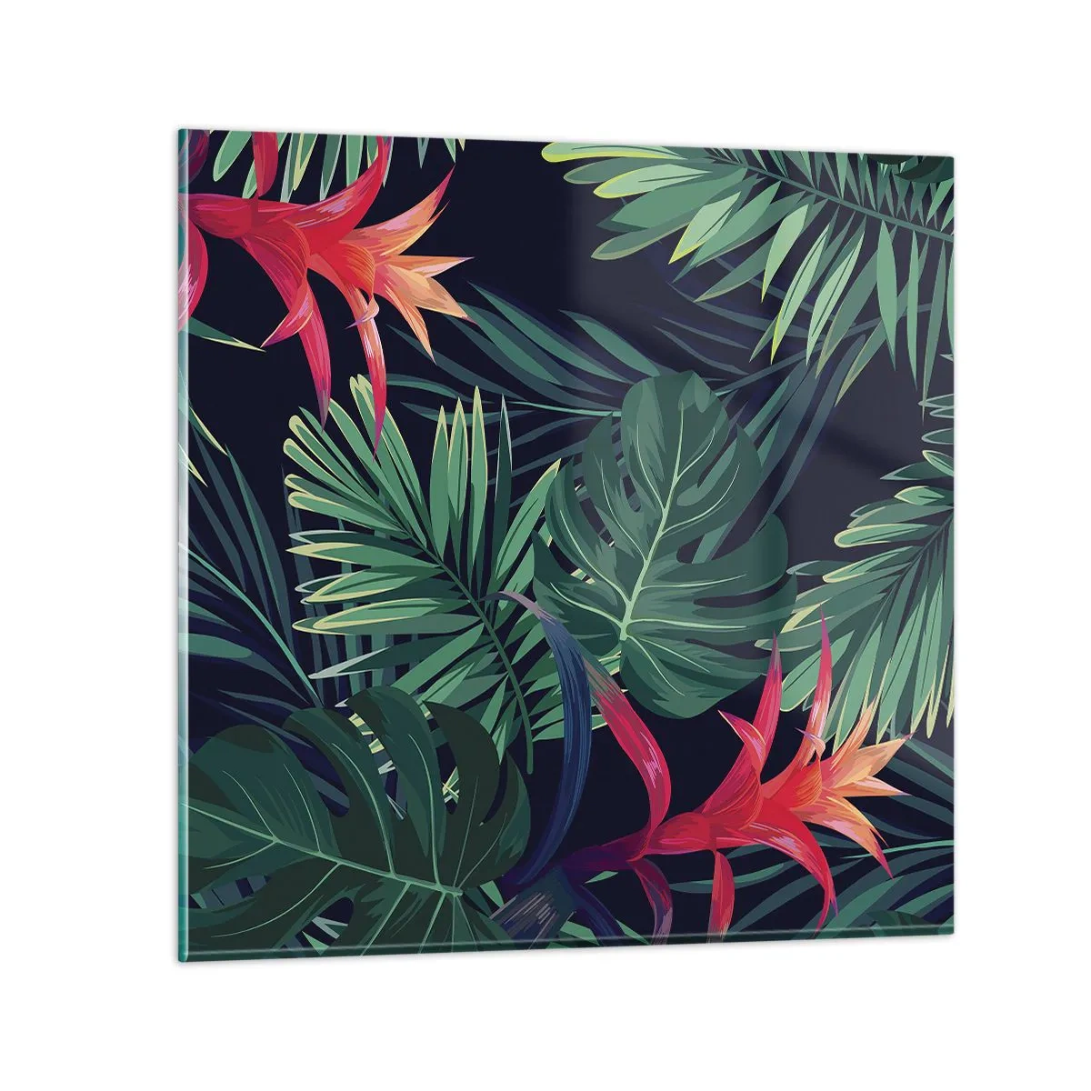 Glasbild - Bild auf glas - Im Grünen in Flammen gehen - 70x70 cm