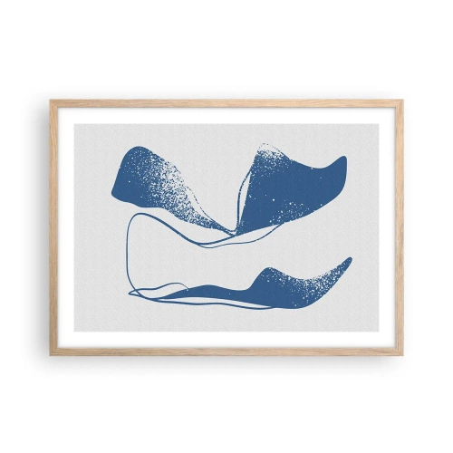 Poster in einem Rahmen aus heller Eiche - Geflügelte Abstraktion - 70x50 cm