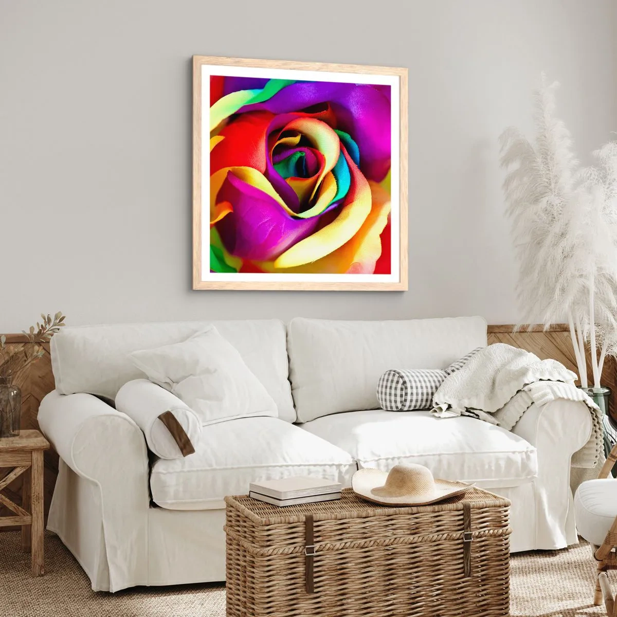 Poster in einem Rahmen aus heller Eiche - Es ist unmöglich - 40x40 cm