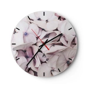 Wanduhr - Glasuhr - In einer Blumenflut - 40x40 cm