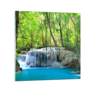 Glasbild - Bild auf glas - In Türkis und Grün ertrinken - 50x50 cm