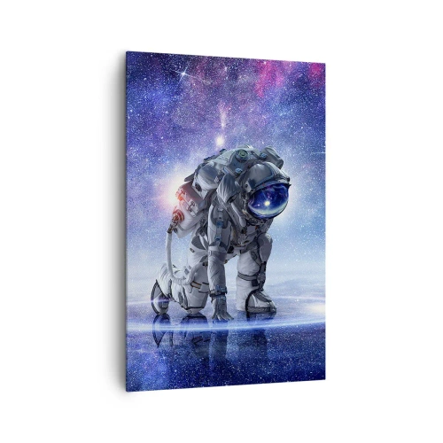Bild auf Leinwand - Leinwandbild - Astronaut in einer galaktischen Landschaft - 80x120cm - Der Sternenhimmel über mir - Moderne Wanddekoration für Wohnzimmer und Schlafzimmer ARTTOR