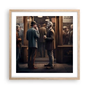 Poster in einem Rahmen aus heller Eiche - Gute Zeit des Tages - 50x50 cm