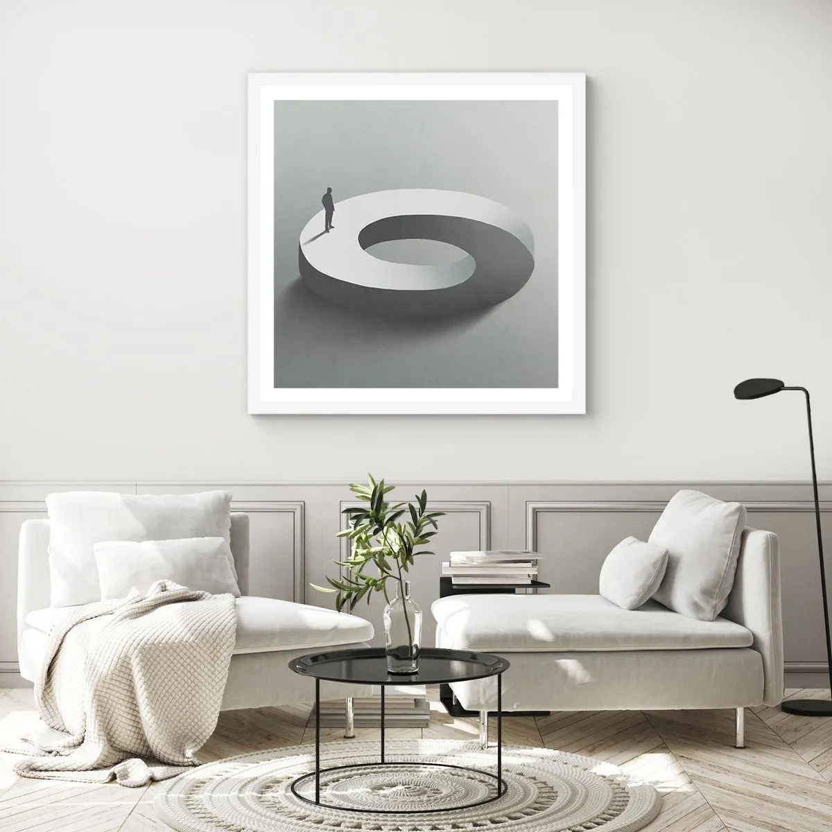 Poster in einem weißen Rahmen - Und wie soll man davon klug werden - 30x30 cm