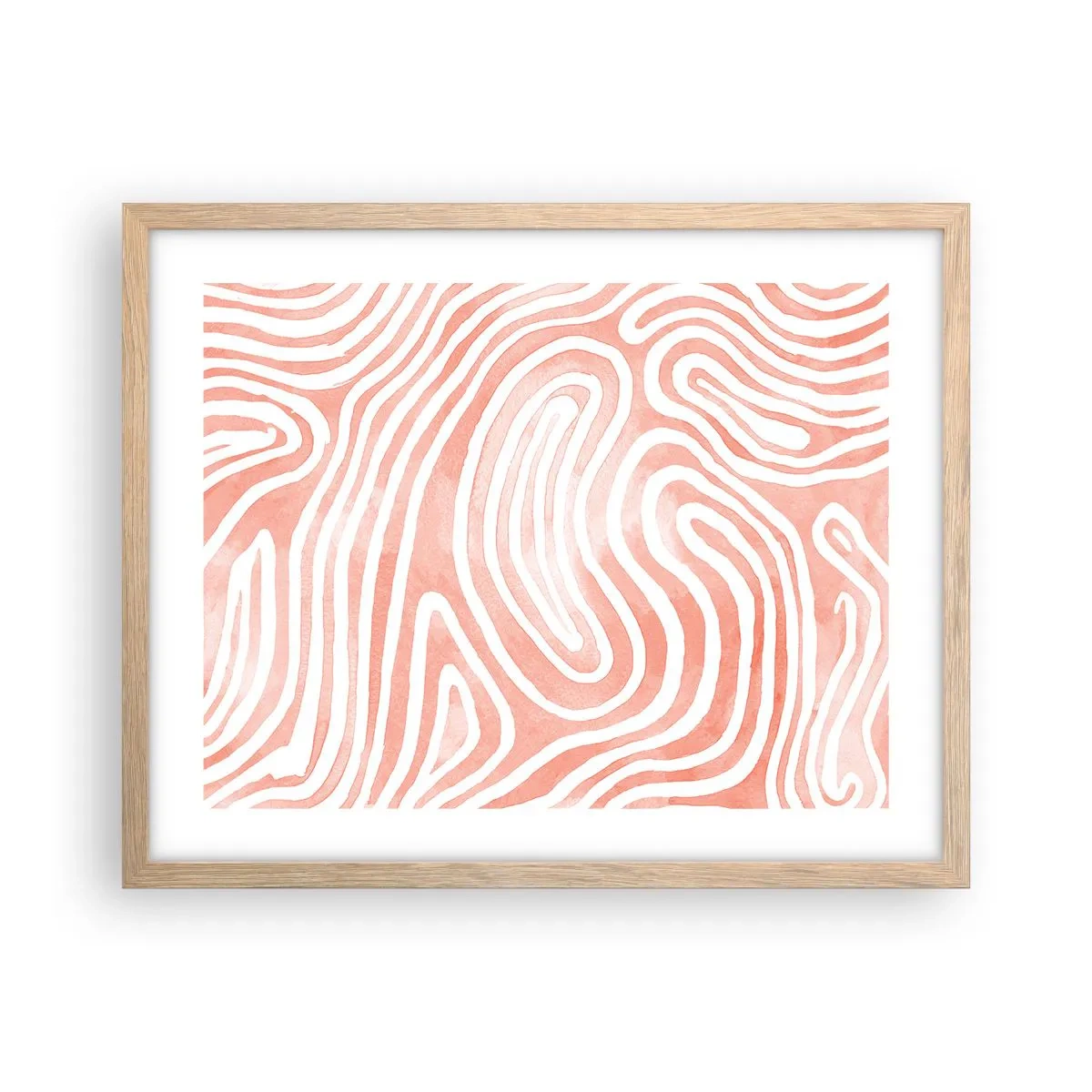 Poster in einem Rahmen aus heller Eiche - Im Korallenlabyrinth - 50x40 cm