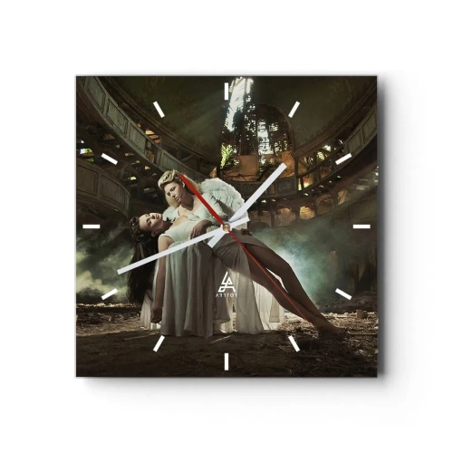 Wanduhr - Glasuhr - Der Geist des alten Theaters - 40x40 cm