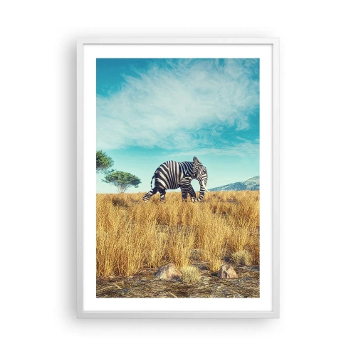 Poster in einem weißen Rahmen - Grau ist nicht mehr in Mode - 50x70 cm