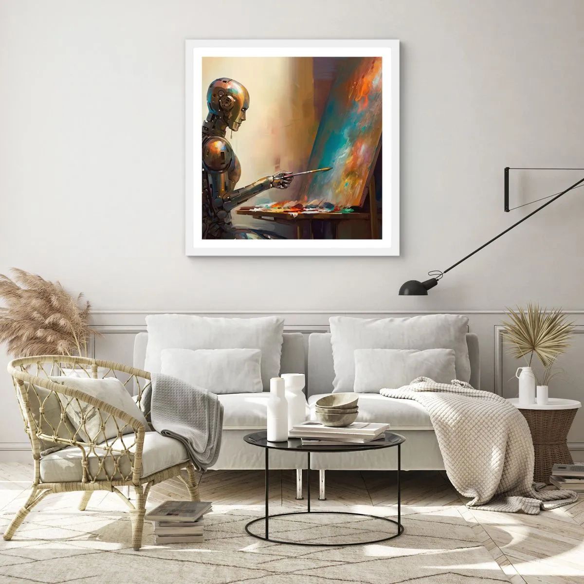 Poster in einem weißen Rahmen - Die Kunst der Zukunft - 30x30 cm