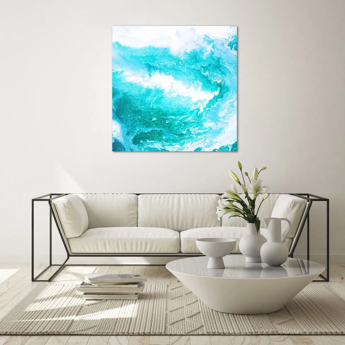 Glasbild - Bild auf glas - Im Kern des Elements - 30x30 cm