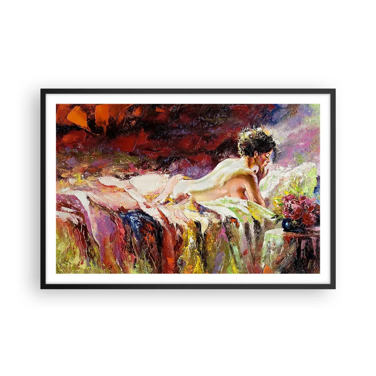 Poster in einem schwarzem Rahmen - Venus in Gedanken - 91x61 cm