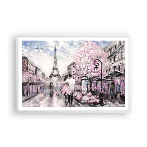 Poster in einem weißen Rahmen - Wie man sich verlieben kann, ist nur in ... - 91x61 cm