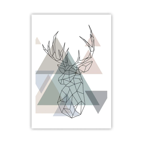 Poster - In einem geometrischen Wald - 70x100 cm