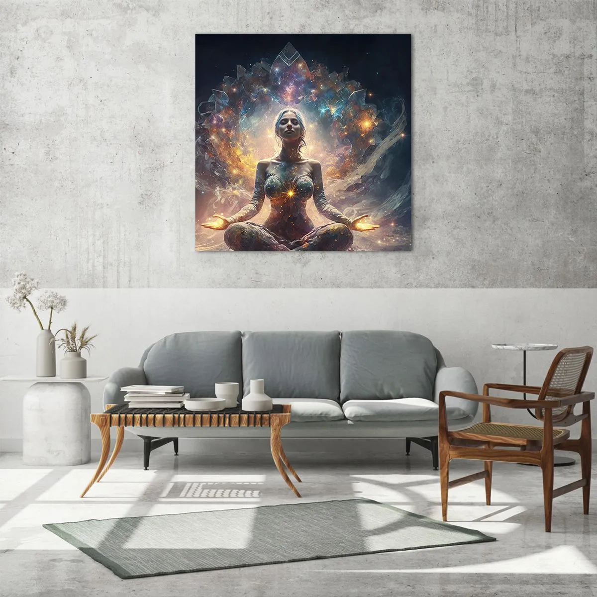 Glasbild - Bild auf glas - Fluss guter Energie - 60x60 cm