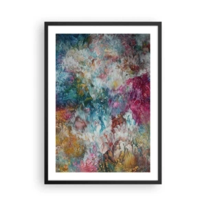 Poster in einem schwarzem Rahmen - Eine abstrakte Komposition, die blühenden Blumen ähnelt - 50x70cm - In voller Blüte - Moderne Wanddekoration für Wohnzimmer und Schlafzimmer ARTTOR