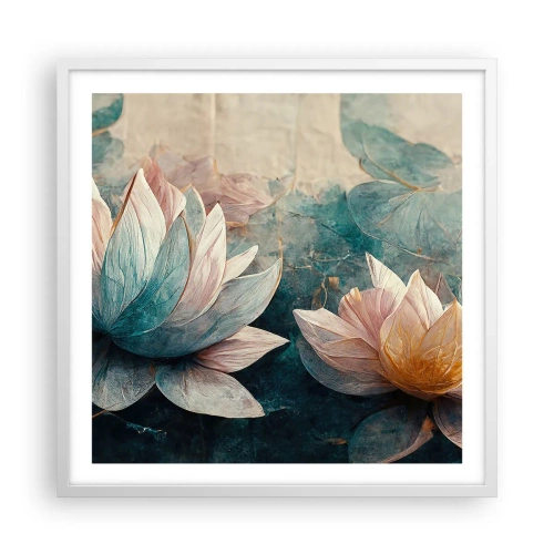 Poster in einem weißen Rahmen - Seesterne - 60x60 cm