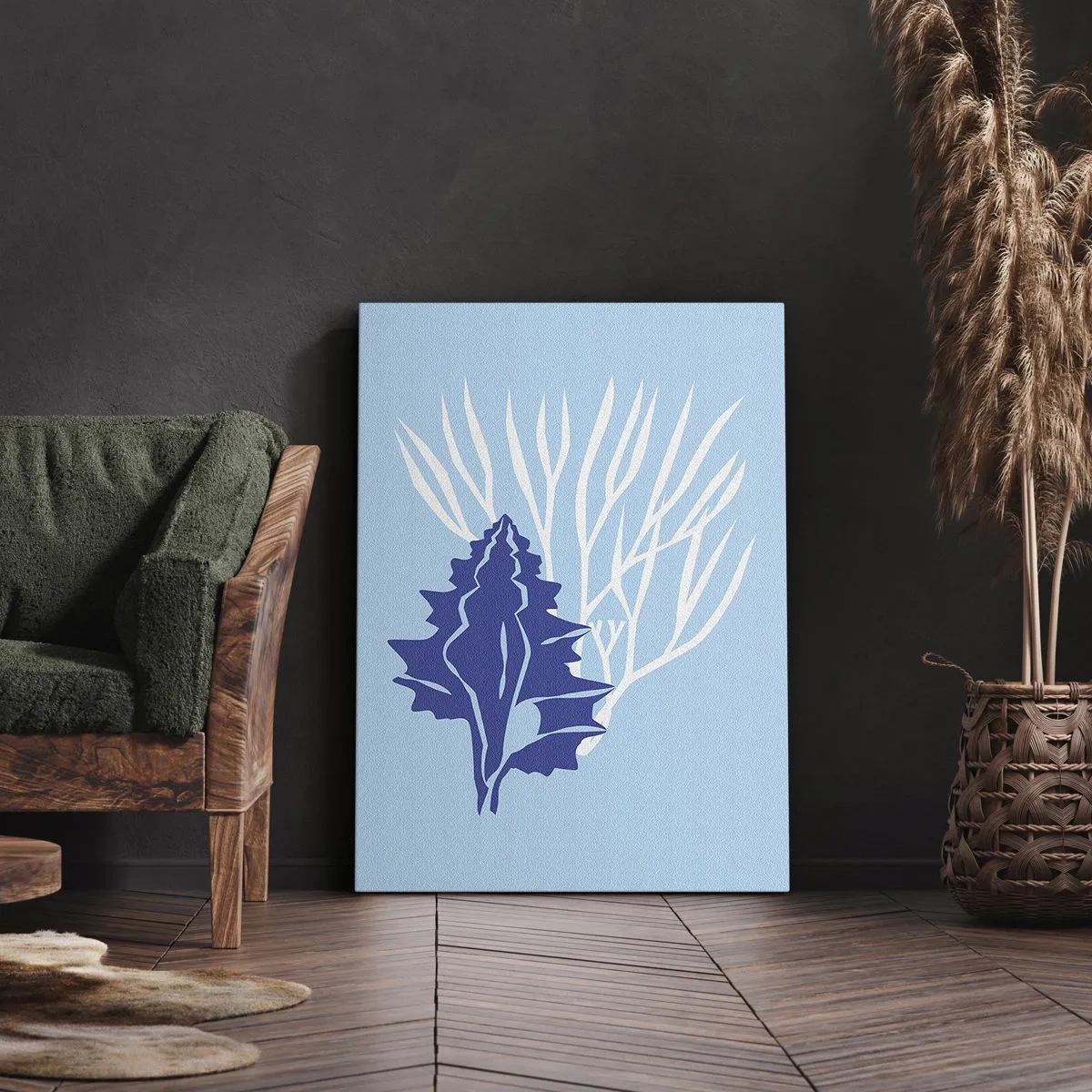 Bild auf Leinwand - Leinwandbild - Blattformen - 55x100 cm