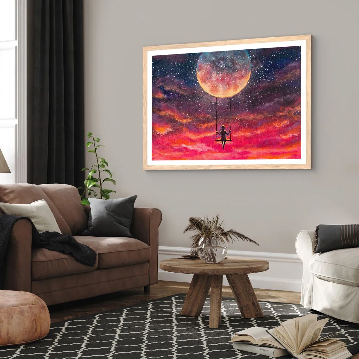 Poster in einem Rahmen aus heller Eiche - Traum - 50x40 cm