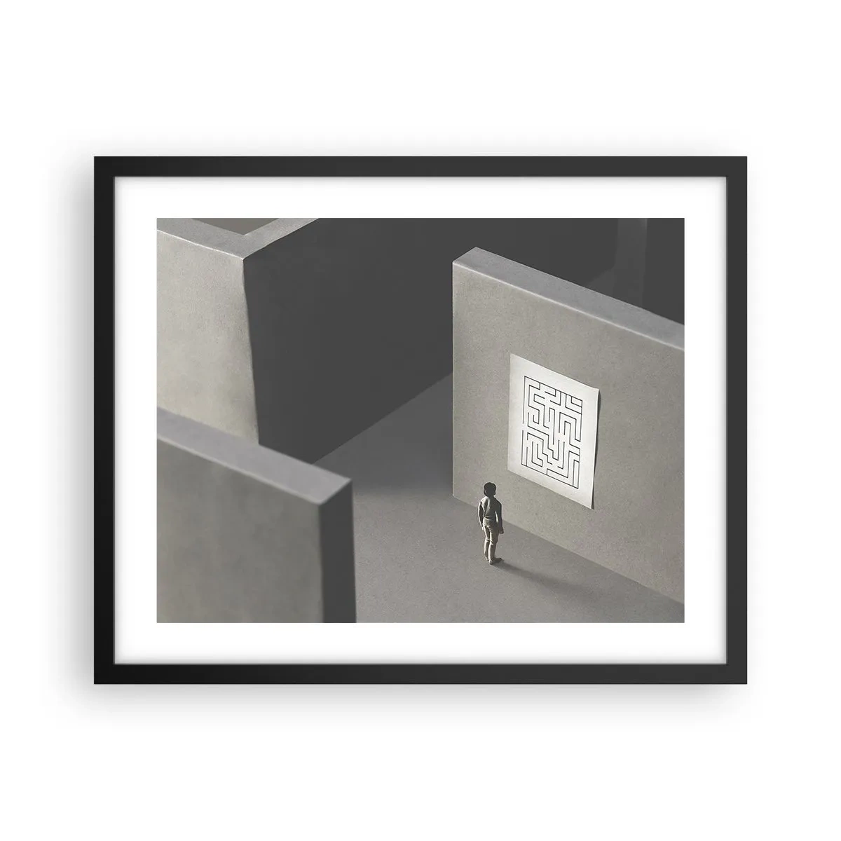 Poster in einem schwarzem Rahmen - Aber wo bin ich? - 50x40 cm