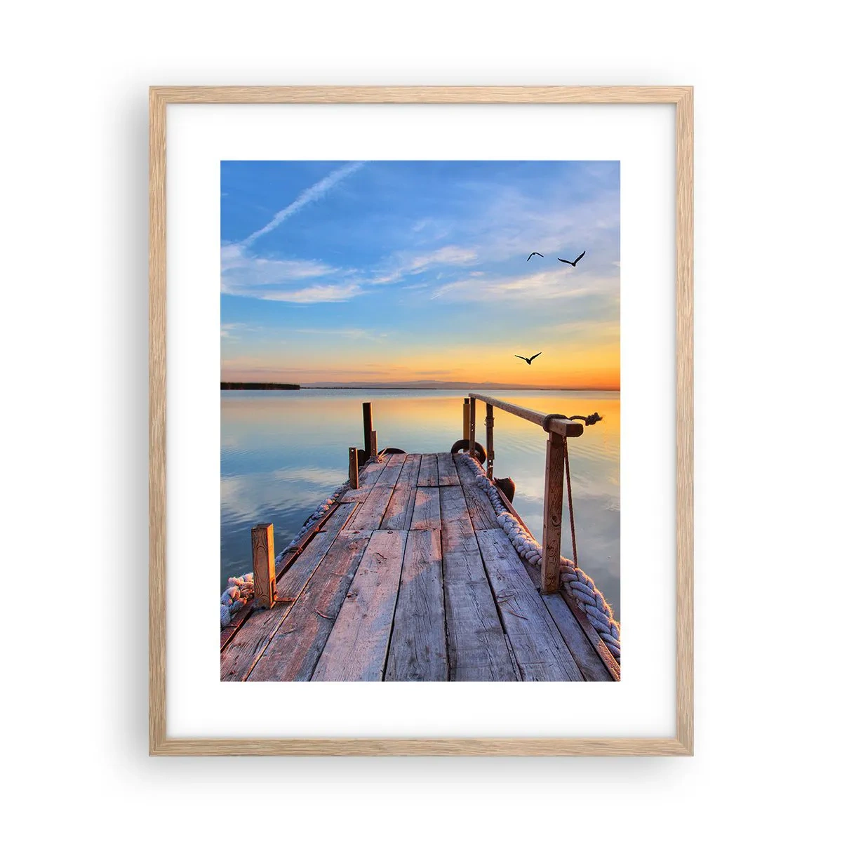 Poster in einem Rahmen aus heller Eiche - Lauf direkt der Sonne entgegen - 40x50 cm