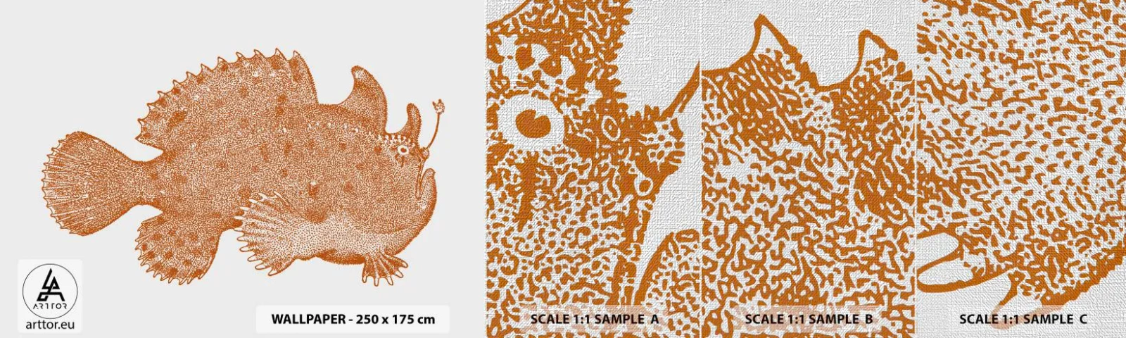 Fototapeten Muster Premium Canvas - Es ist also doch ein Fisch - Meeresfisch, Ozean, Strand - 100x30 cm