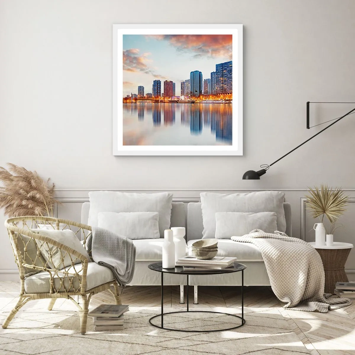 Poster in einem weißen Rahmen - Die monumentale Ruhe von Paris - 40x40 cm