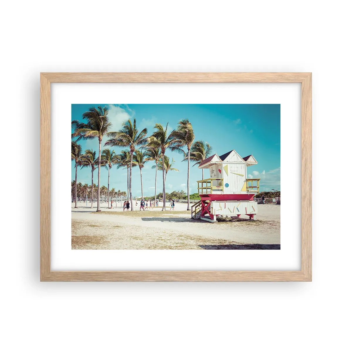 Poster in einem Rahmen aus heller Eiche - Dir steht ein schöner Tag bevor - 40x30 cm