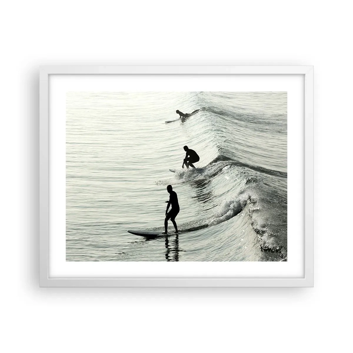 Poster in einem weißen Rahmen - Gegen die Welle - 50x40 cm