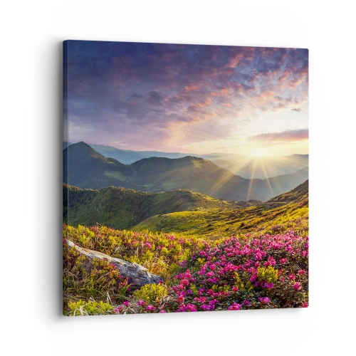 Bild auf Leinwand - Leinwandbild - Frische am Bergmorgen - 30x30 cm