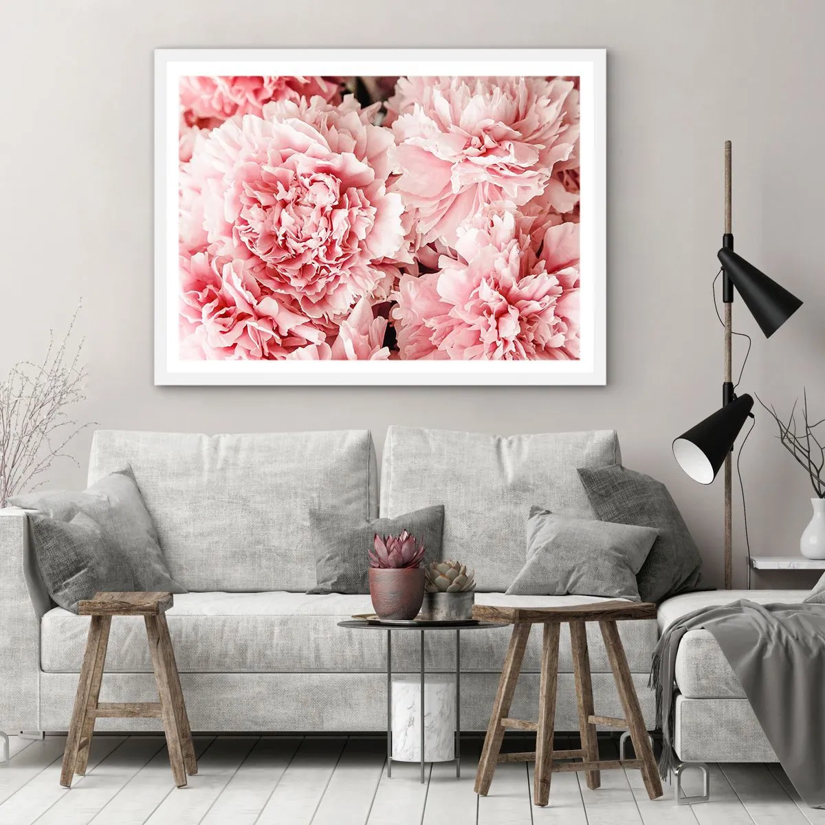 Poster in einem weißen Rahmen - Rosa Traum - 40x30 cm