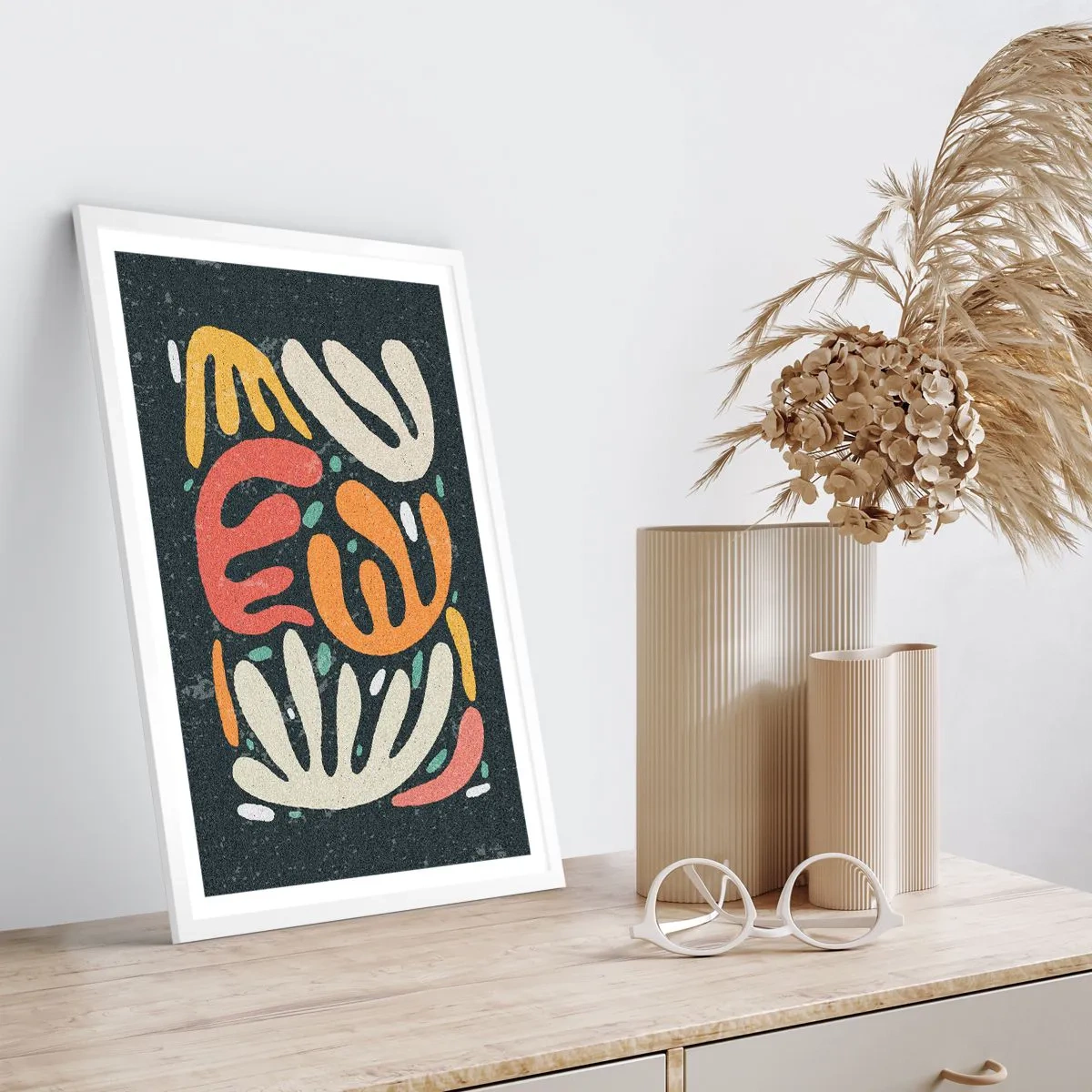 Poster in einem weißen Rahmen - Komposition – Ich erwische dich gleich - 50x70 cm